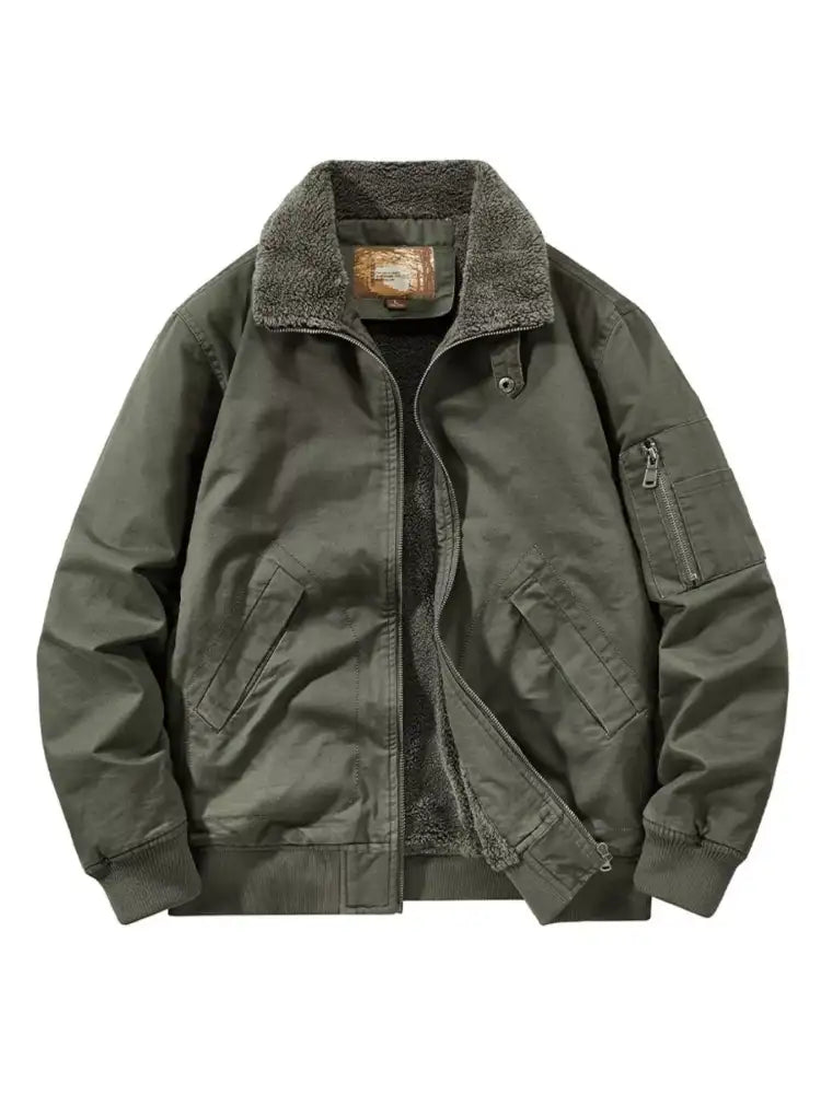 Men’s Plus Size Zip Up Sherpa Lined Jacket