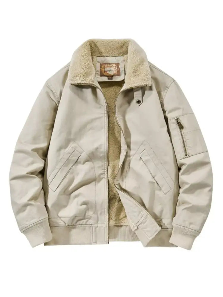 Men’s Plus Size Zip Up Sherpa Lined Jacket