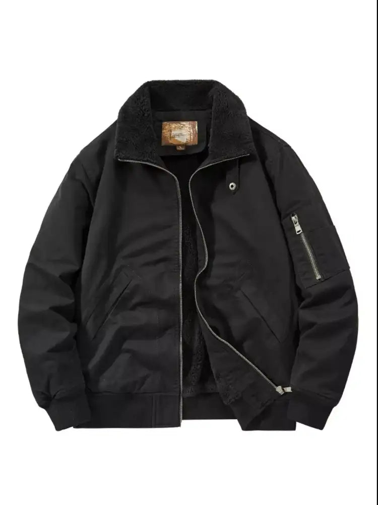 Men’s Plus Size Zip Up Sherpa Lined Jacket