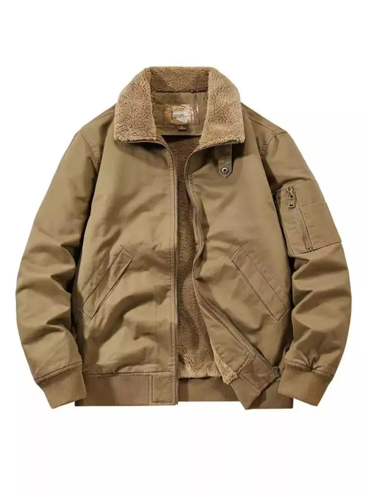 Men’s Plus Size Zip Up Sherpa Lined Jacket