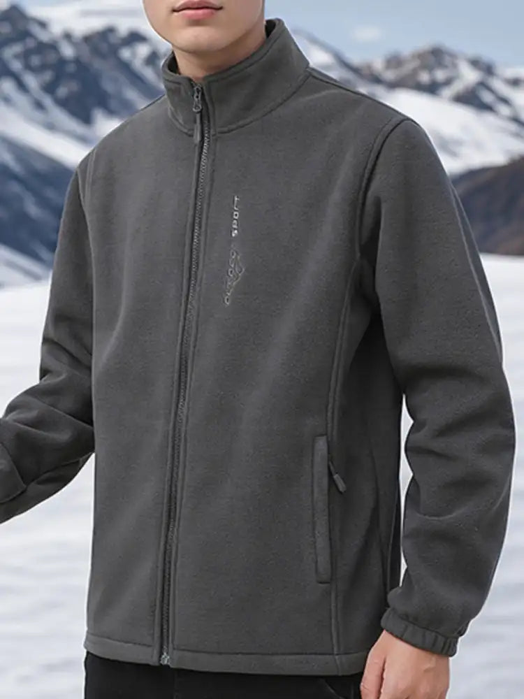 Men’s Plus Size Zip Up Thermal Fleece Jacket