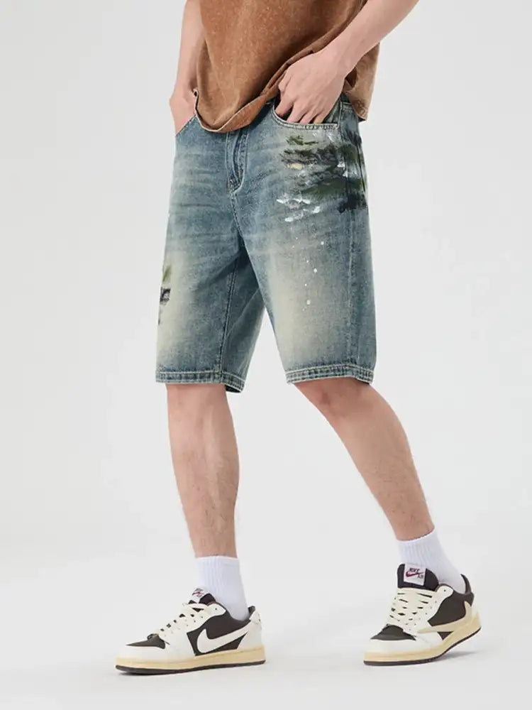 Men’s Pocketed Loose Fit Denim Shorts