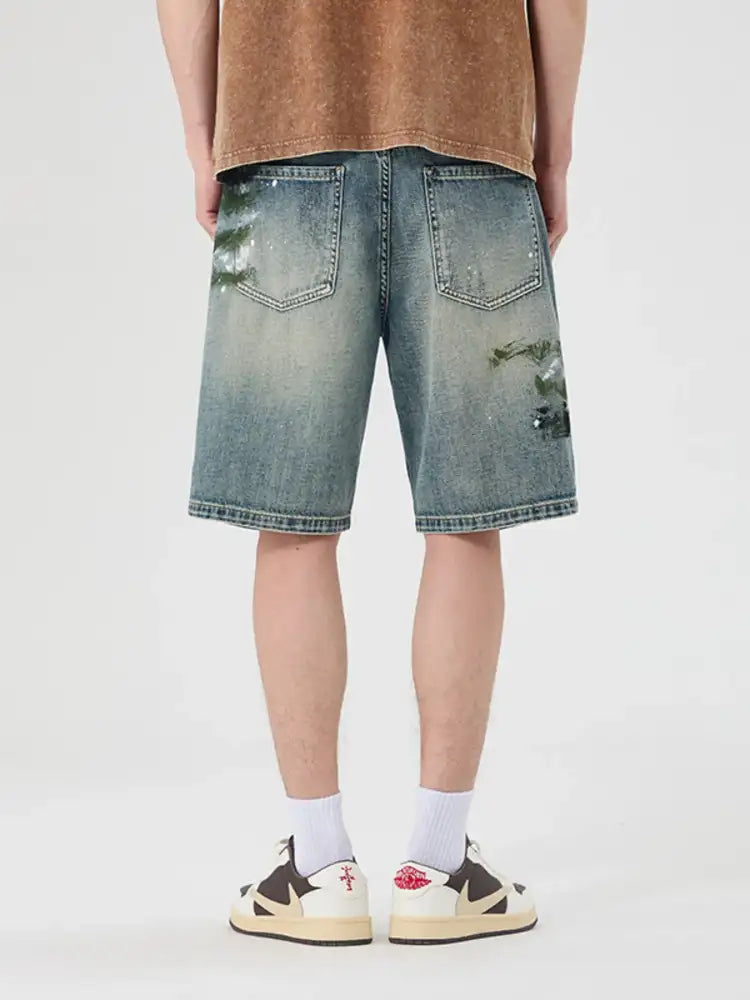 Men’s Pocketed Loose Fit Denim Shorts
