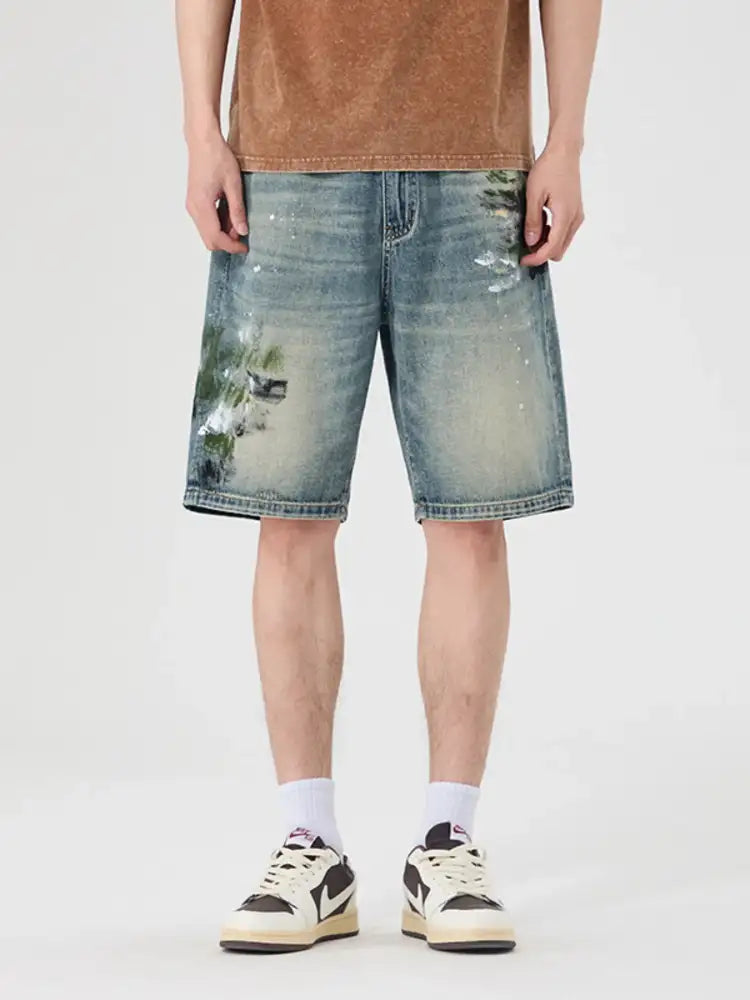 Men’s Pocketed Loose Fit Denim Shorts