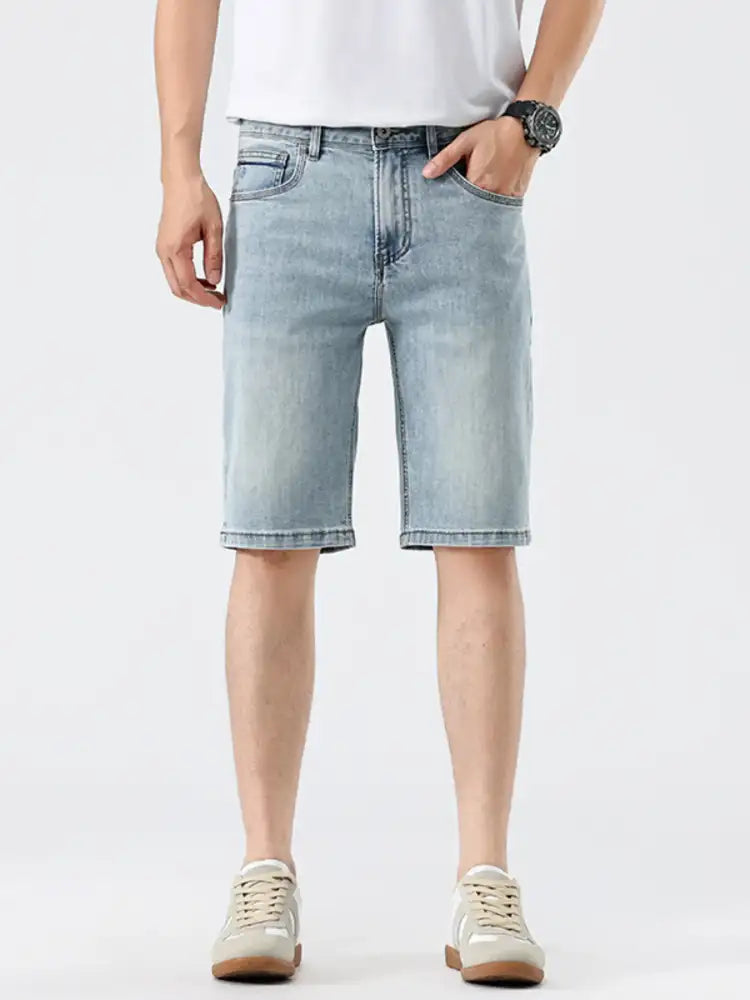 Men’s Pocketed Wash Denim Shorts