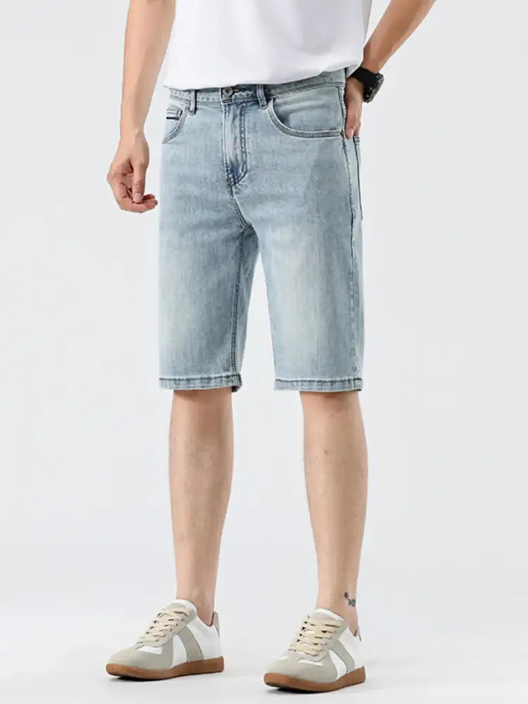 Men’s Pocketed Wash Denim Shorts