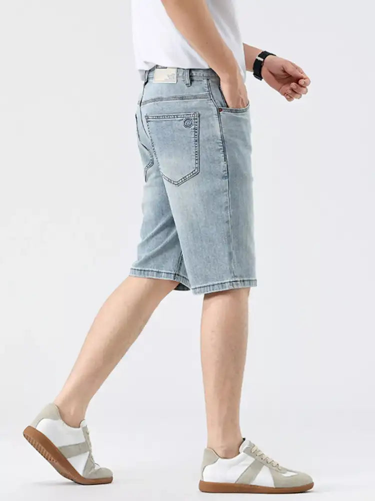 Men’s Pocketed Wash Denim Shorts