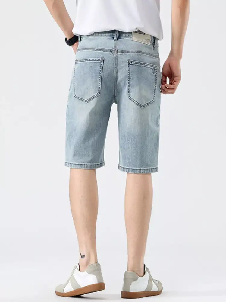 Men’s Pocketed Wash Denim Shorts