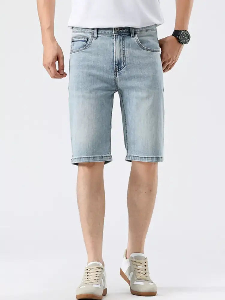 Men’s Pocketed Wash Denim Shorts