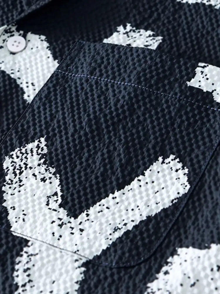 Men’s Printed Button Up Short Sleeve Shirt