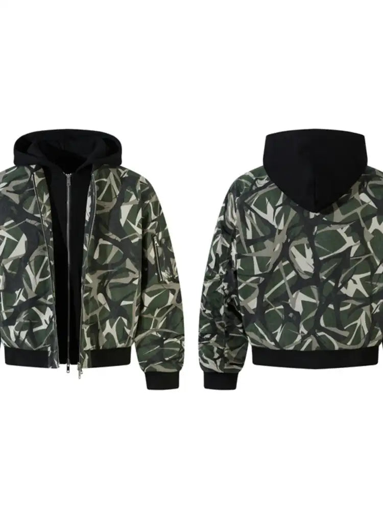 Men’s Printed Zip Up Long Sleeve Jacket
