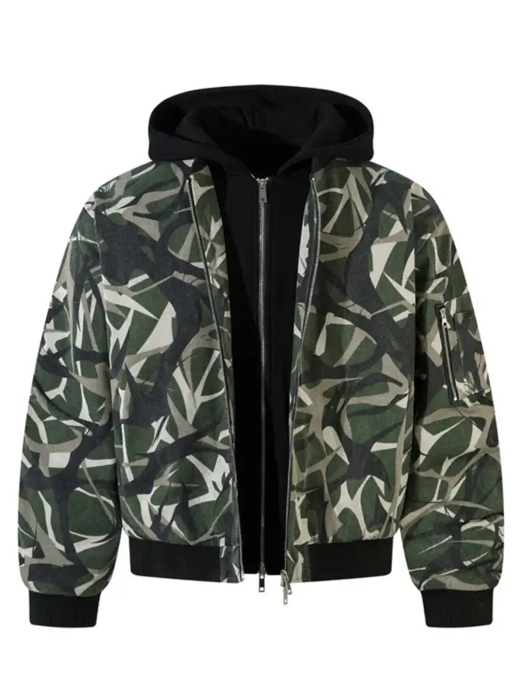 Men’s Printed Zip Up Long Sleeve Jacket