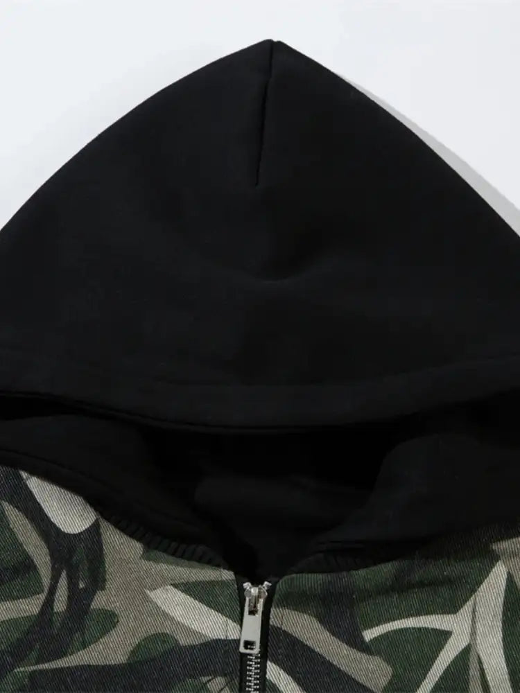 Men’s Printed Zip Up Long Sleeve Jacket