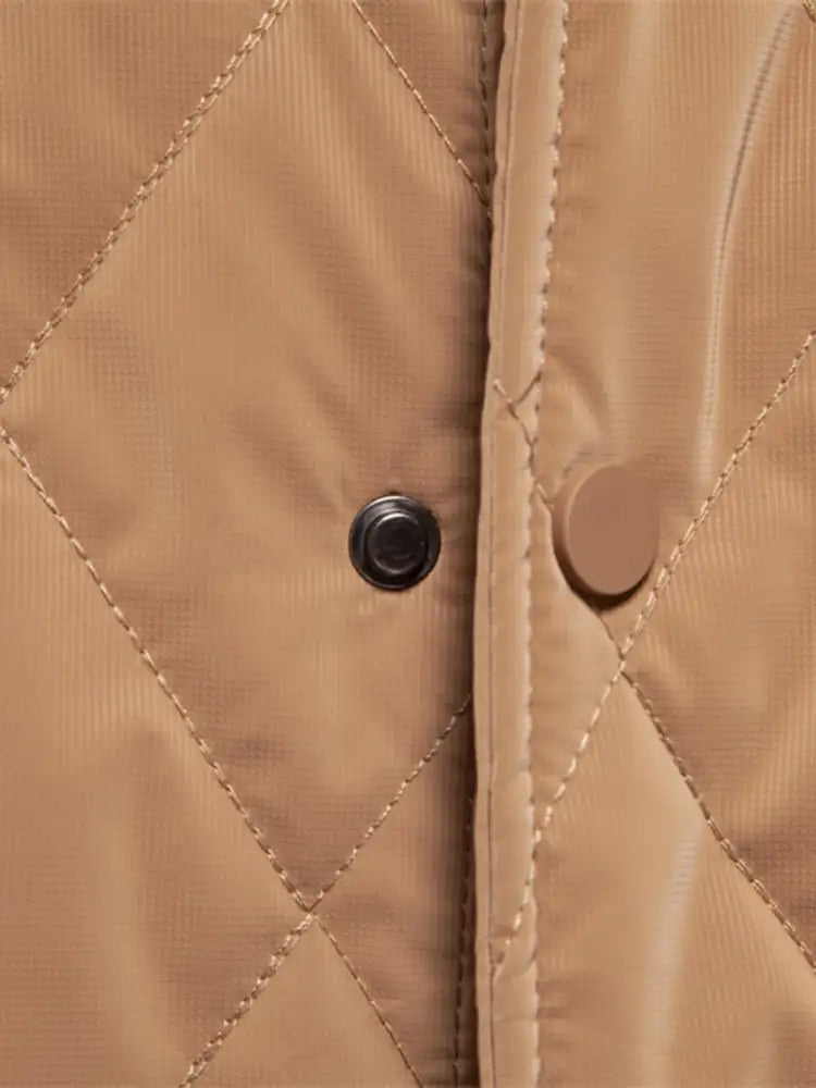 Men’s Quilted Snap Down Long Sleeve Jacket