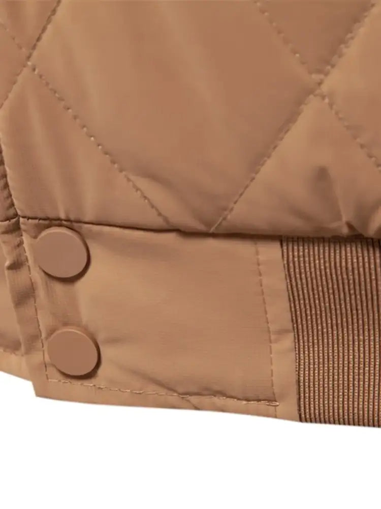 Men’s Quilted Snap Down Long Sleeve Jacket