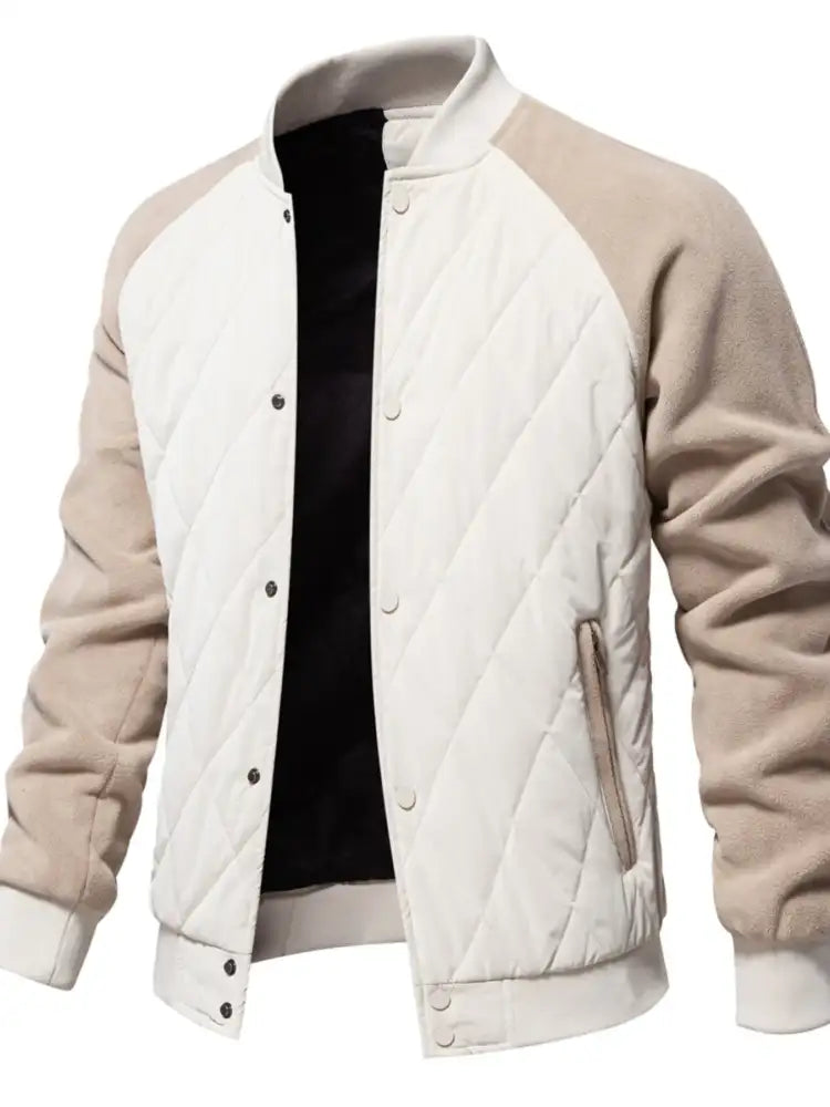 Men’s Quilted Snap Down Long Sleeve Jacket