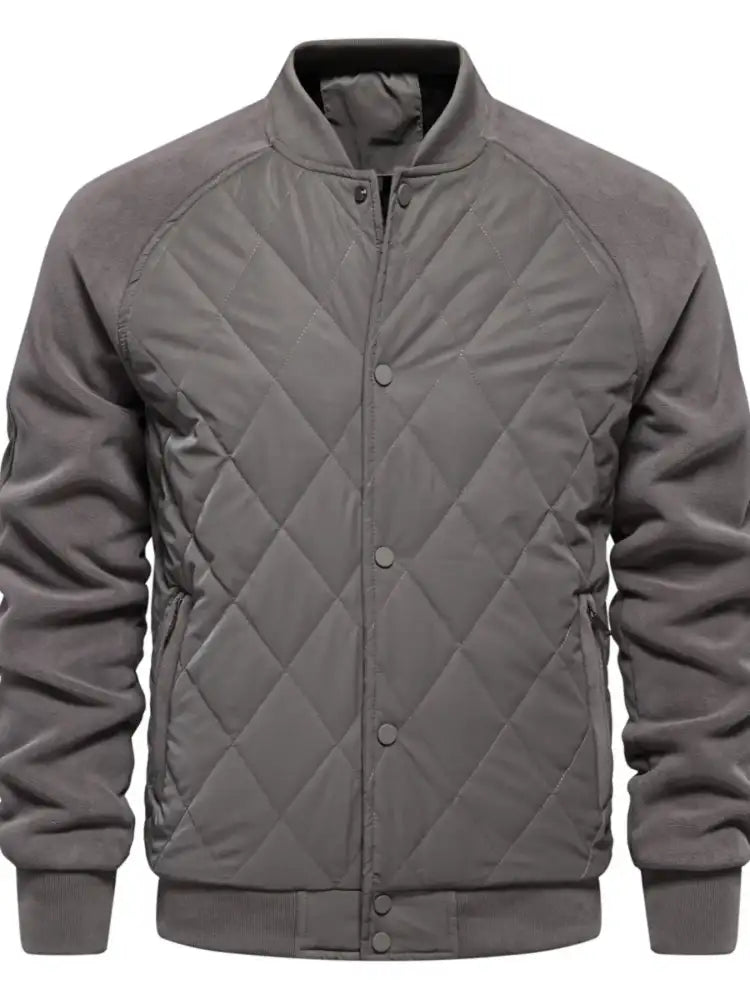 Men’s Quilted Snap Down Long Sleeve Jacket