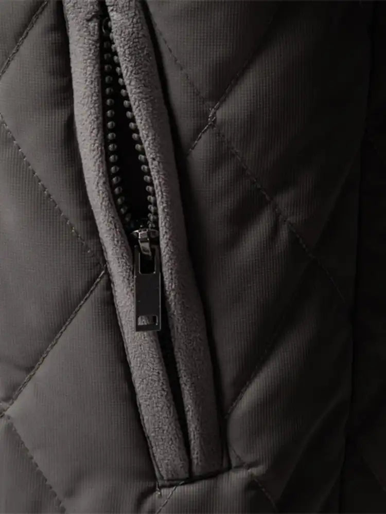 Men’s Quilted Snap Down Long Sleeve Jacket