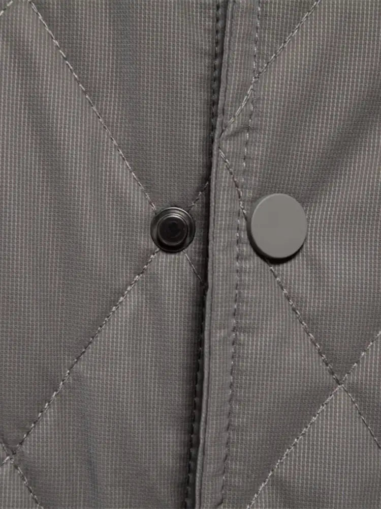 Men’s Quilted Snap Down Long Sleeve Jacket