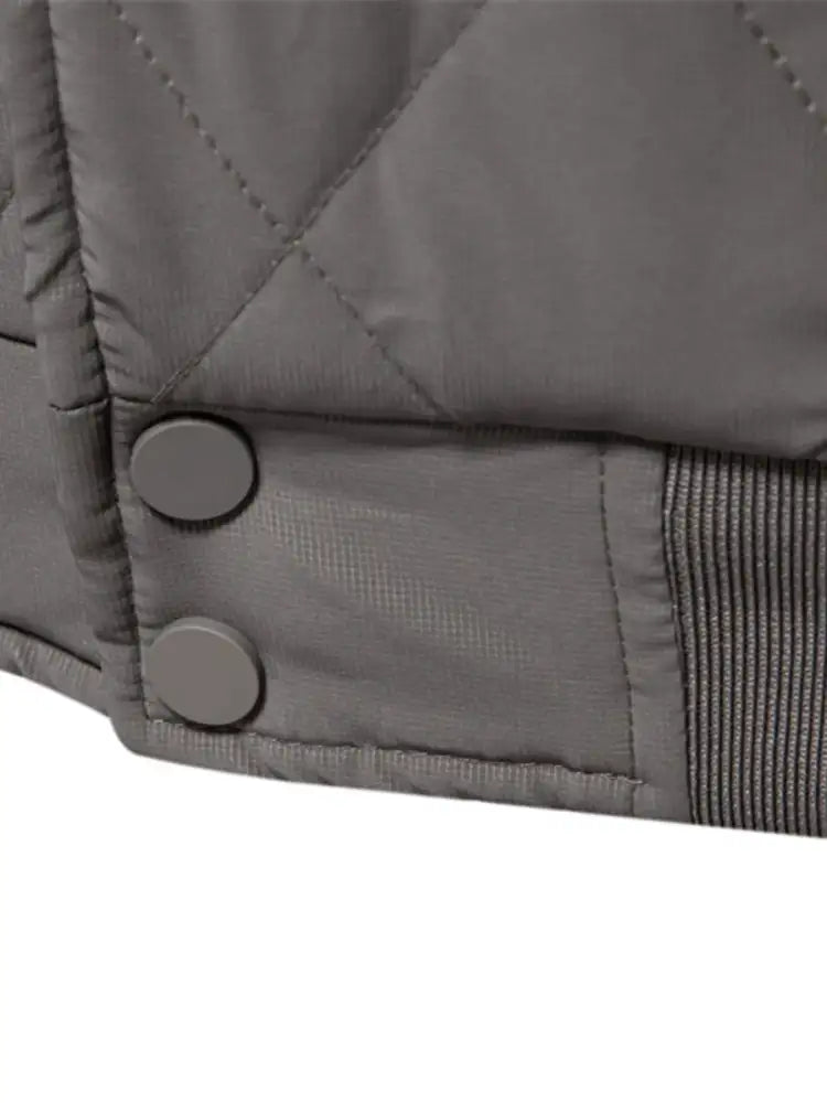 Men’s Quilted Snap Down Long Sleeve Jacket