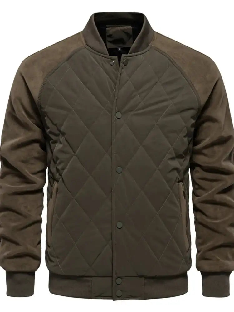 Men’s Quilted Snap Down Long Sleeve Jacket