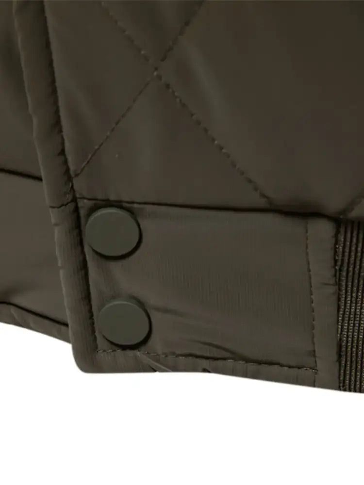 Men’s Quilted Snap Down Long Sleeve Jacket