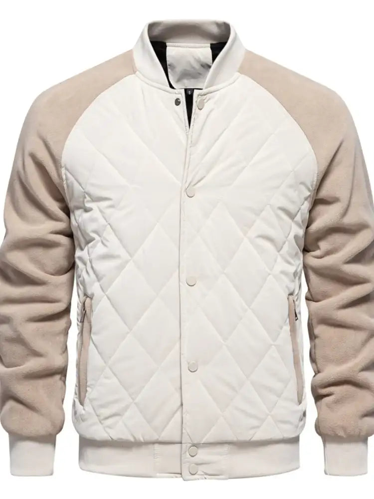 Men’s Quilted Snap Down Long Sleeve Jacket