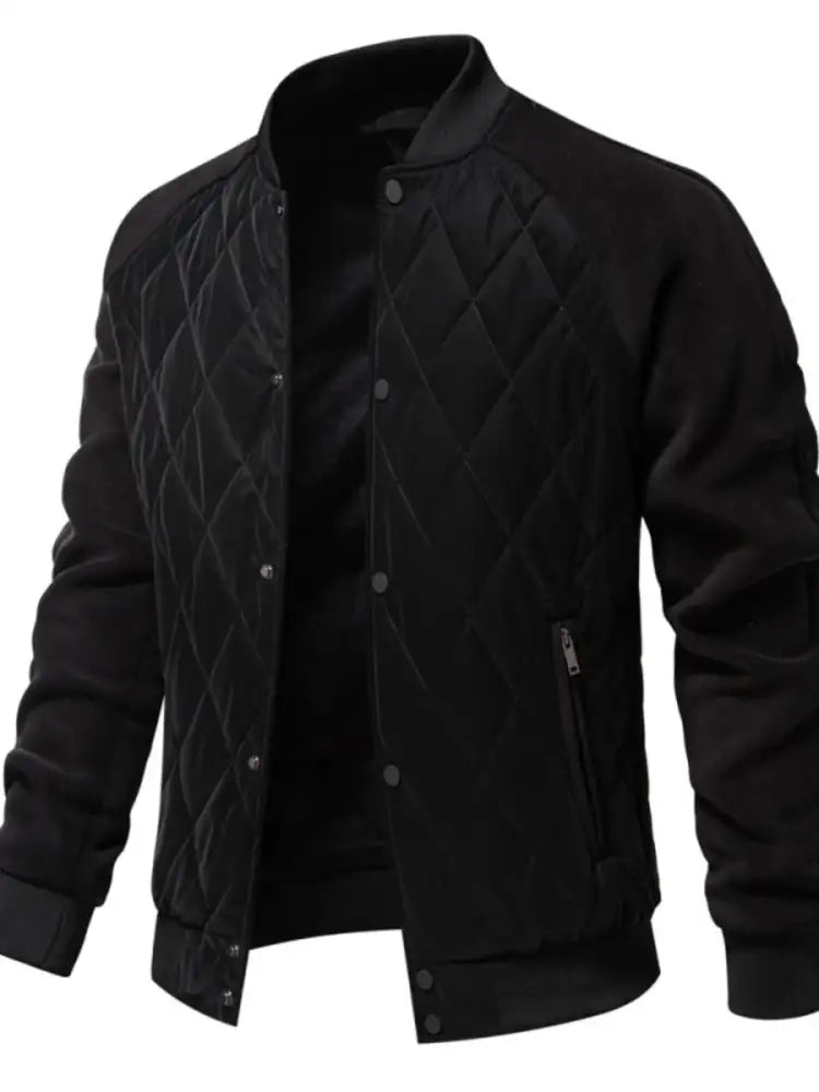 Men’s Quilted Snap Down Long Sleeve Jacket