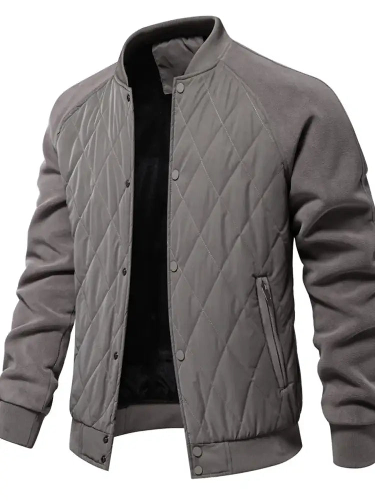 Men’s Quilted Snap Down Long Sleeve Jacket