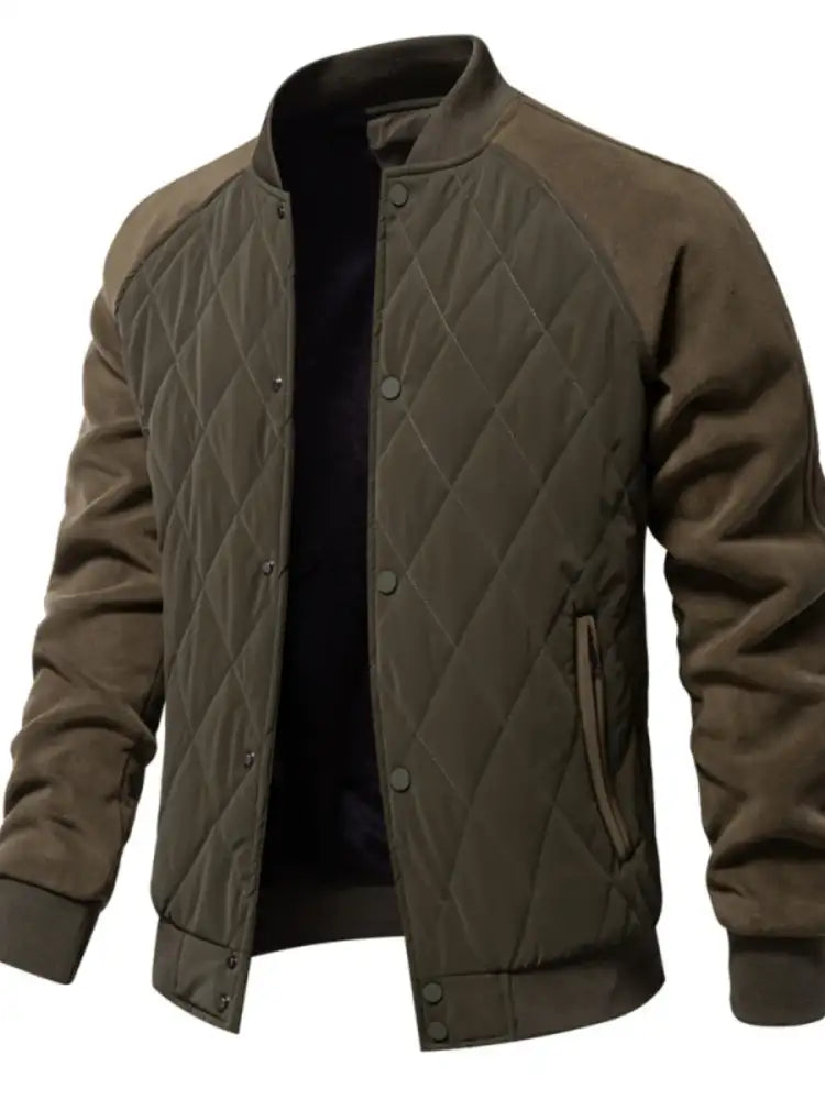Men’s Quilted Snap Down Long Sleeve Jacket