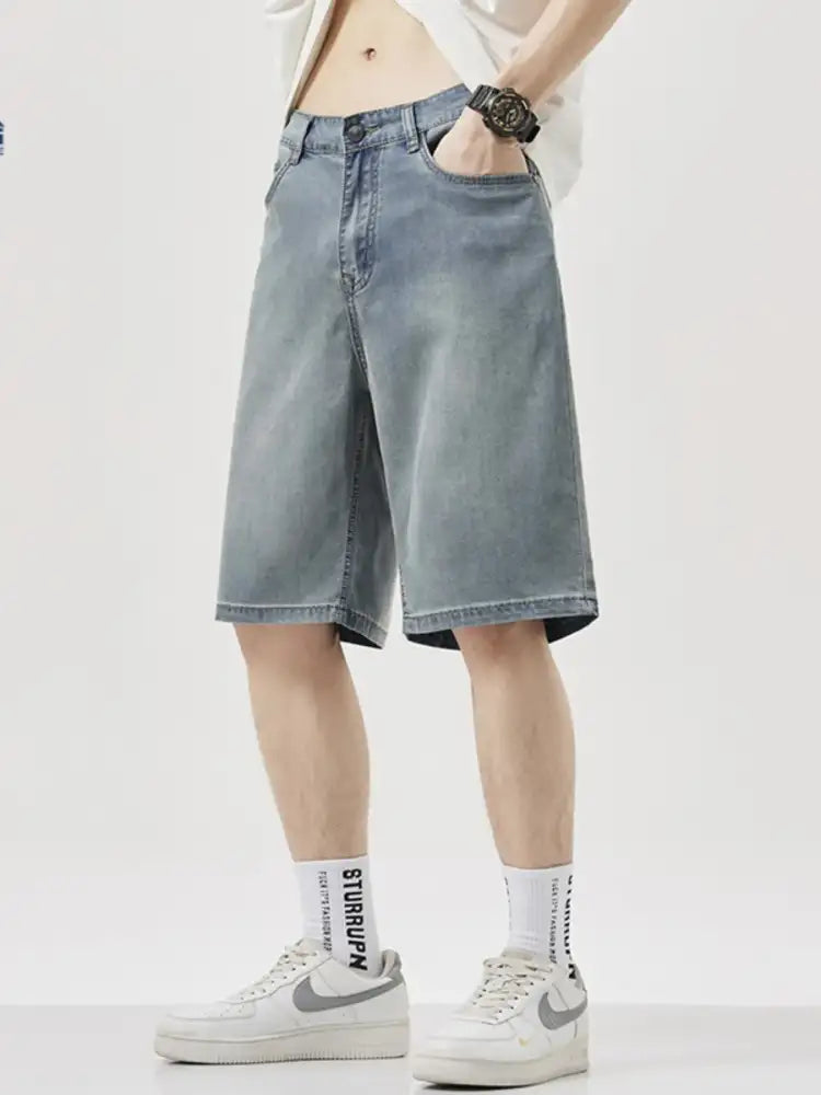 Men’s Relaxed Fit Wash Denim Shorts