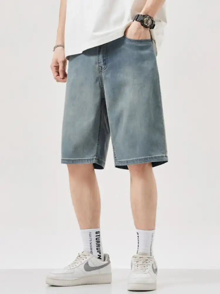 Men’s Relaxed Fit Wash Denim Shorts
