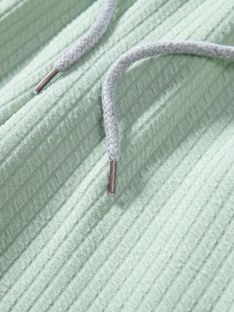 Men’s Ribbed Short Sleeve Shirt and Shorts Set