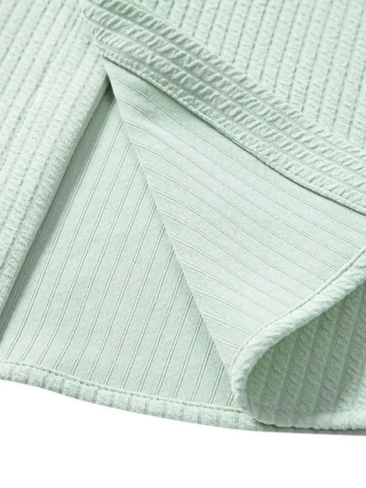 Men’s Ribbed Short Sleeve Shirt and Shorts Set