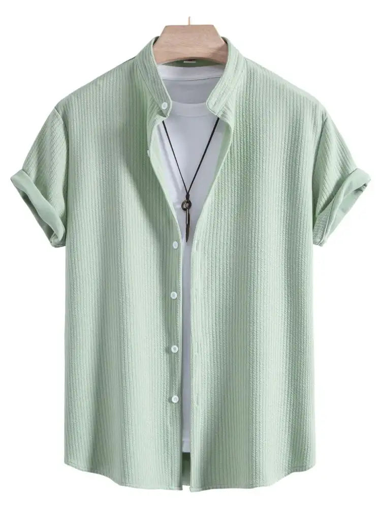 Men’s Ribbed Short Sleeve Shirt and Shorts Set