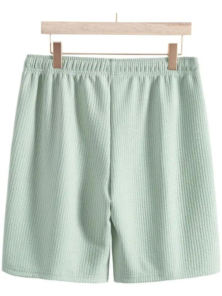 Men’s Ribbed Short Sleeve Shirt and Shorts Set