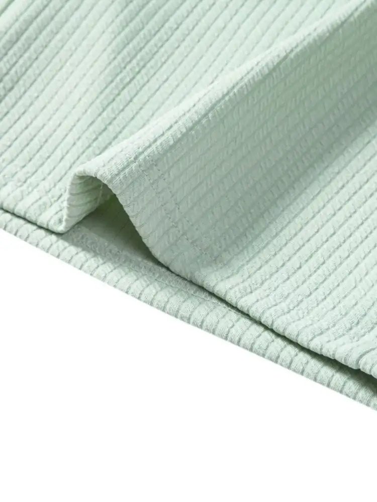 Men’s Ribbed Short Sleeve Shirt and Shorts Set