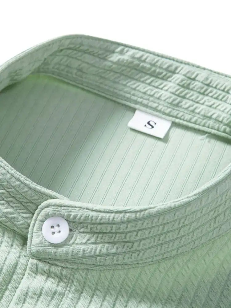 Men’s Ribbed Short Sleeve Shirt and Shorts Set