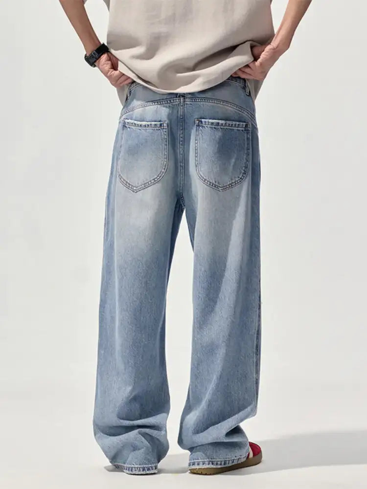 Men’s Ripped Wide Leg Jeans