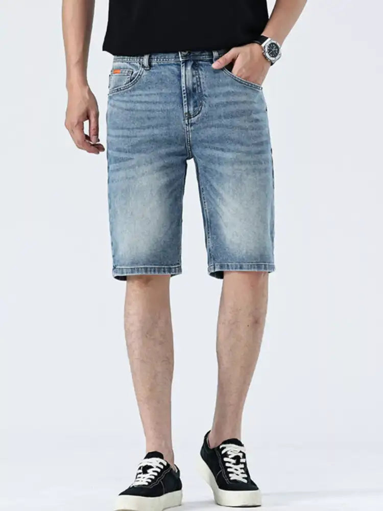Men’s Rolled Hem Casual Denim Shorts