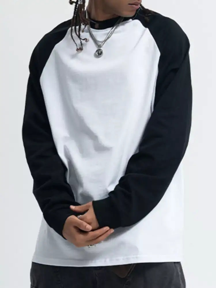 Men’s Round Neck Raglan Long Sleeve T-Shirt