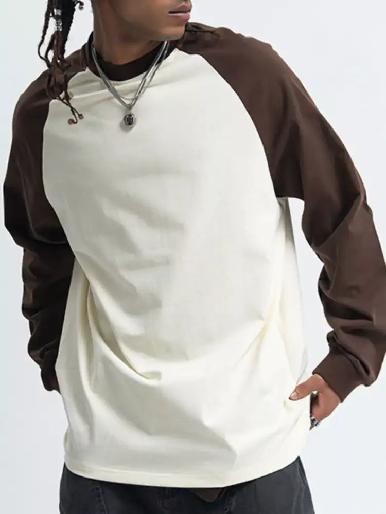 Men’s Round Neck Raglan Long Sleeve T-Shirt