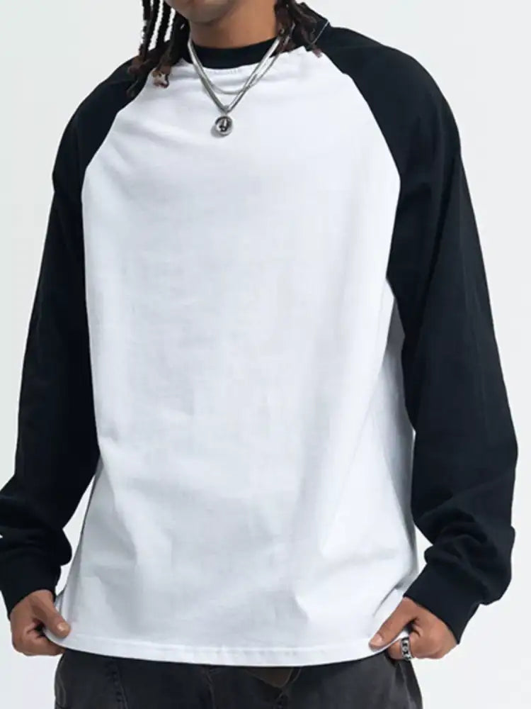 Men’s Round Neck Raglan Long Sleeve T-Shirt