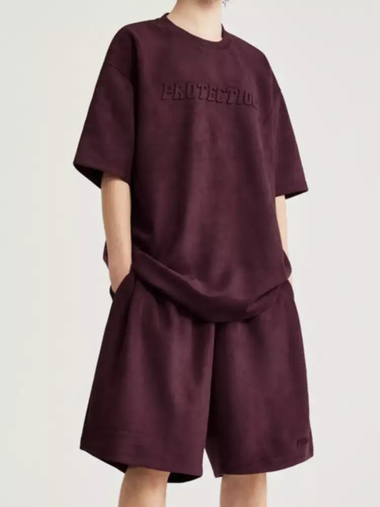 Men’s Round Neck Short Sleeve Top and Shorts Set