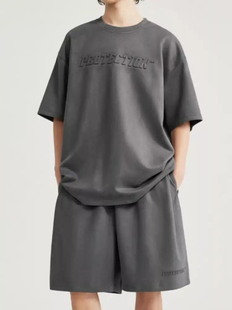 Men’s Round Neck Short Sleeve Top and Shorts Set