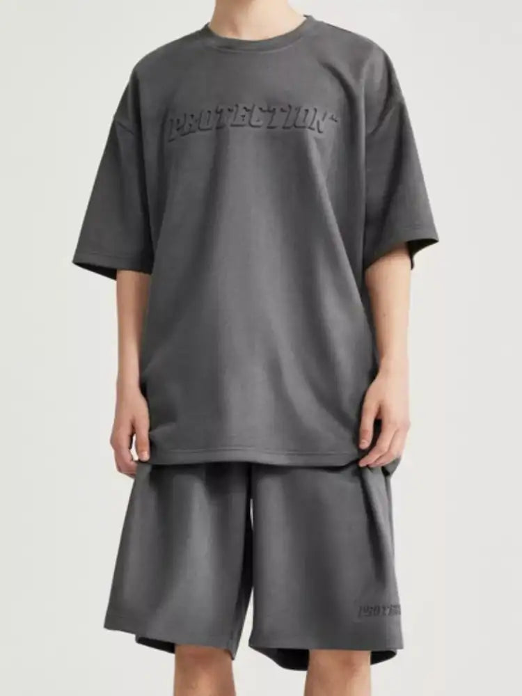 Men’s Round Neck Short Sleeve Top and Shorts Set