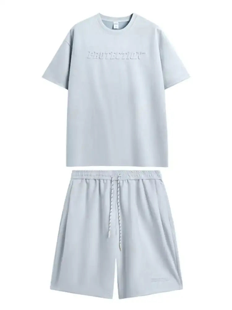 Men’s Round Neck Short Sleeve Top and Shorts Set