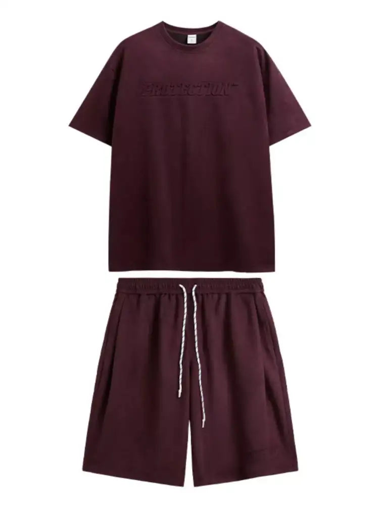 Men’s Round Neck Short Sleeve Top and Shorts Set