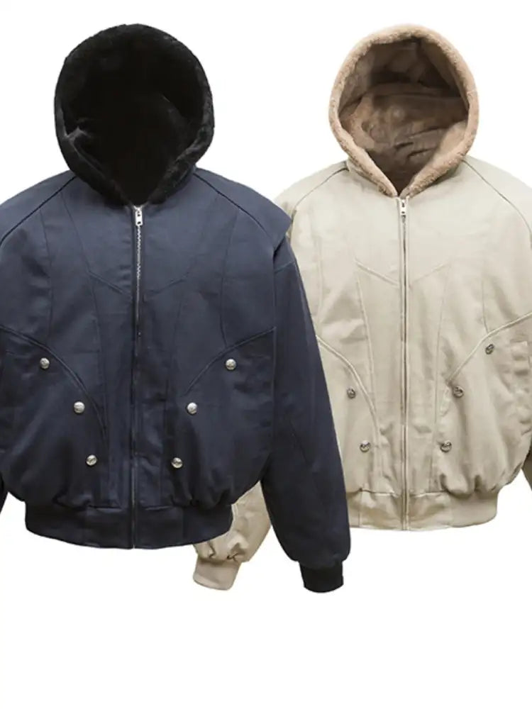 Men’s Sherpa Lined Hooded Bomber Jacket