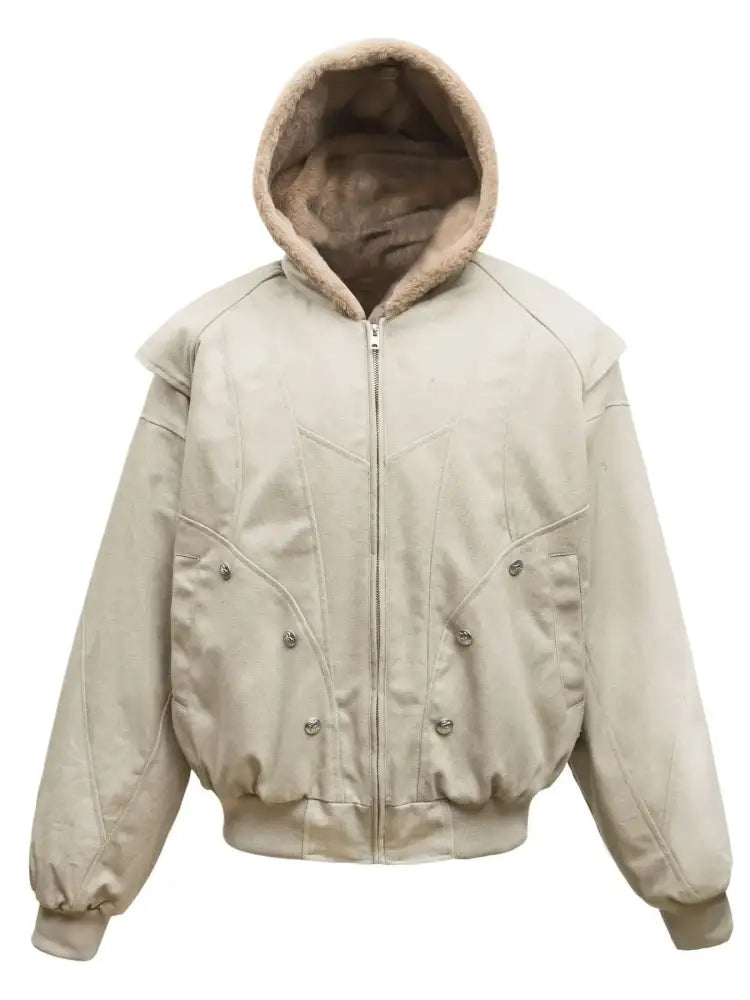 Men’s Sherpa Lined Hooded Bomber Jacket